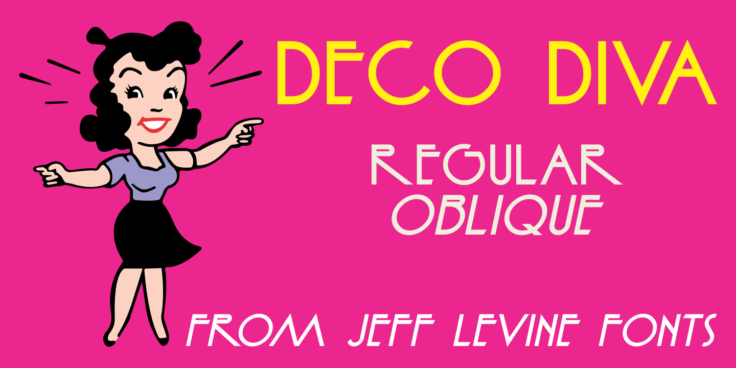 Пример шрифта Deco Diva JNL